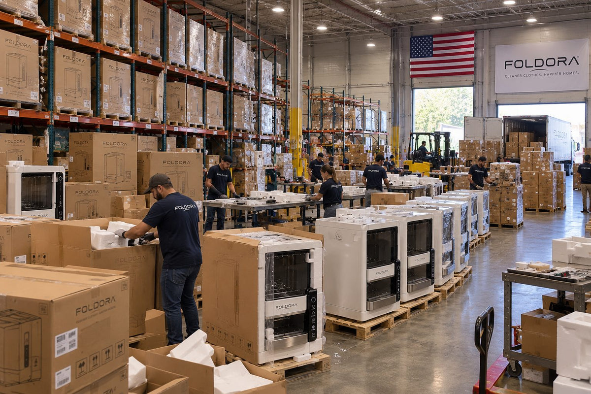 FOLDORA machines boxed and ready to ship