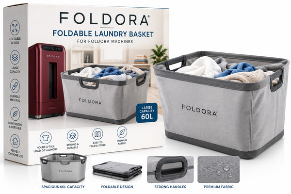 FOLDORA foldable laundry basket with carry handles